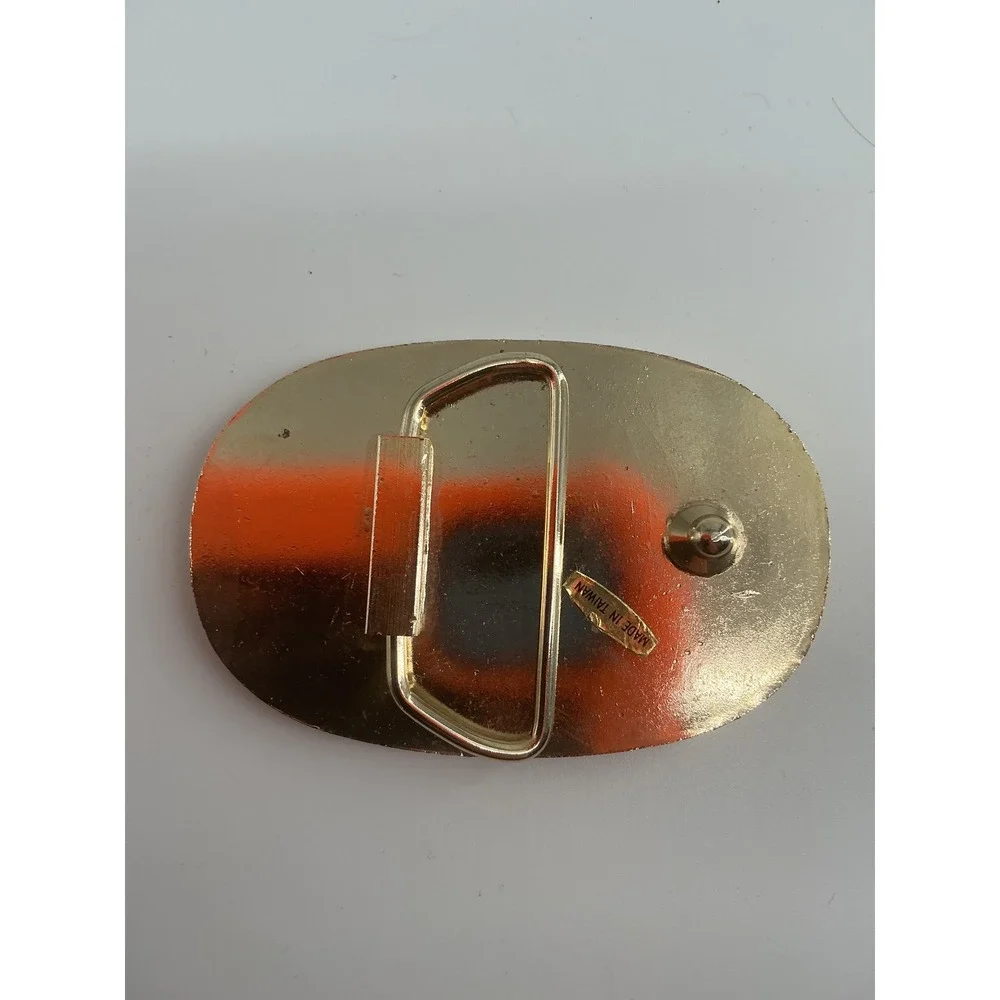 Vintage 1987 Fur Rendezvous Anchorage Alaska Wolf Belt Buckle Gold Tone Oval